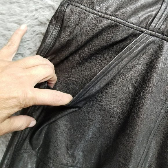 Spanx Pants Womens 3X Black Faux Leather Look High Rise Shaping Pocket Jogger - Picture 2 of 14